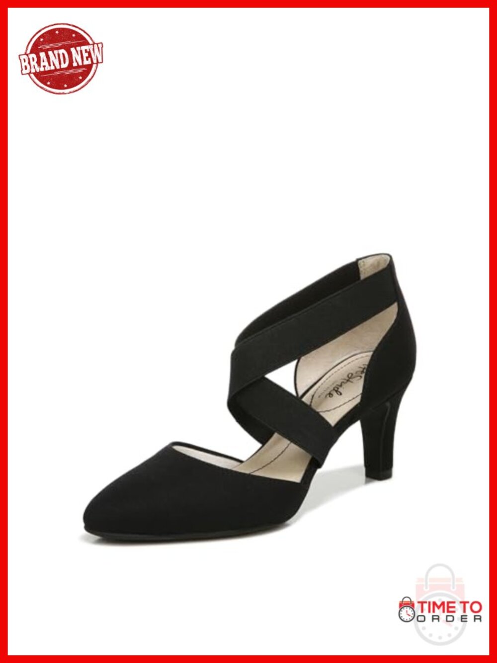 LifeStride Gallery Pump Faux Leather Almond Toe Comfort Heel